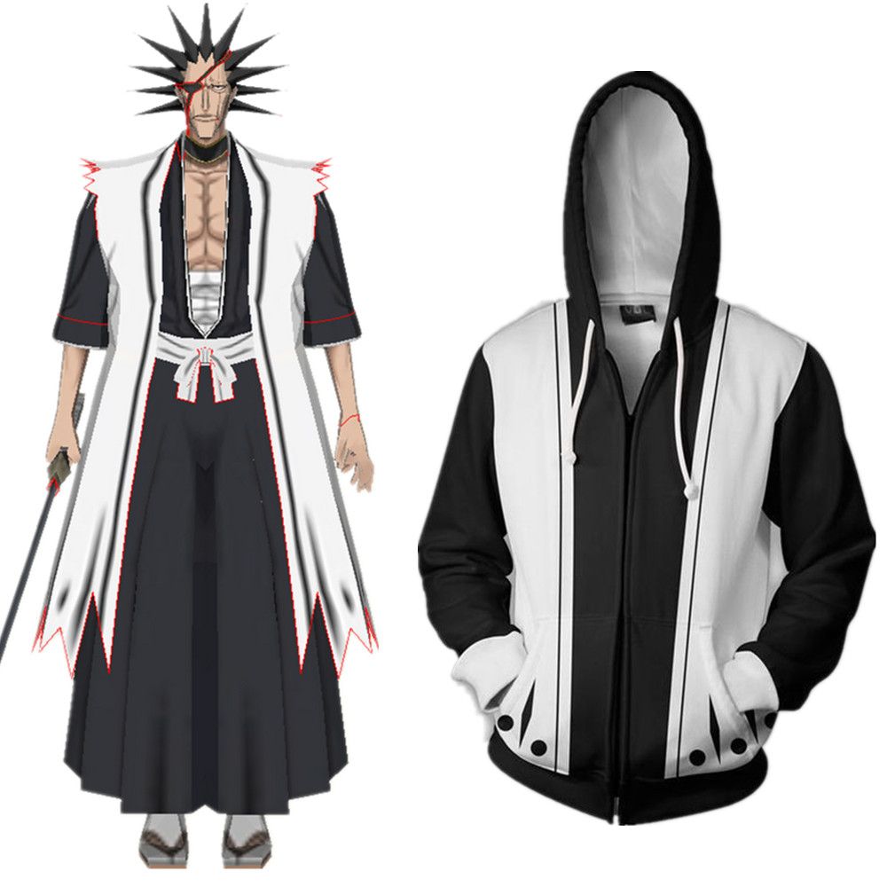 Asian Size Japan Anime Bleach Kenpachi Zaraki Cosplay 3D Costume