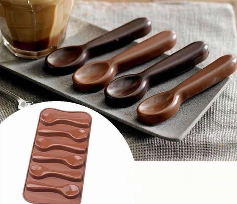 Cucharas de silicona molde de chocolate