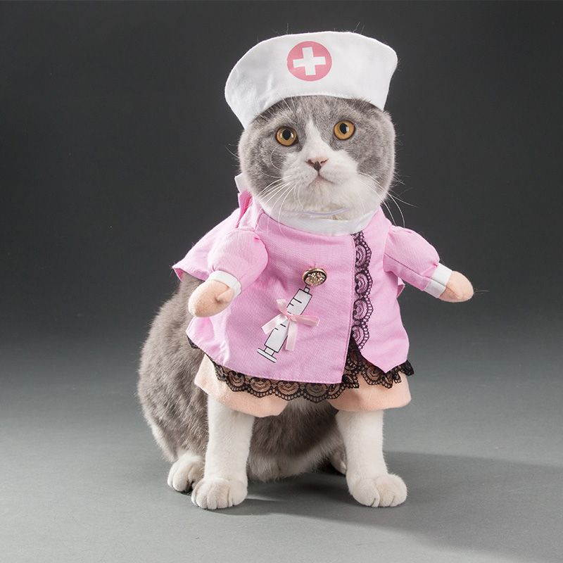 Petits Pour Robe Halloween Chat Produits Infirmière Costume Chats Vestito Drôle Canne Vêtements Chiens Vetement Animaux MUzqSVjLGp