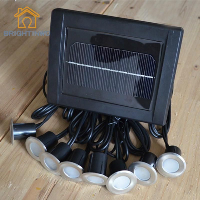 Solar Power Led Deck Lights Floor Lamp Stair Light Ip67 Outdoor Solar Power Led Deck Lights Floor Lamp Stair Light Ip67 Outdoor Waterproof Underground Lighting 8 Lamps 1 Panel Step