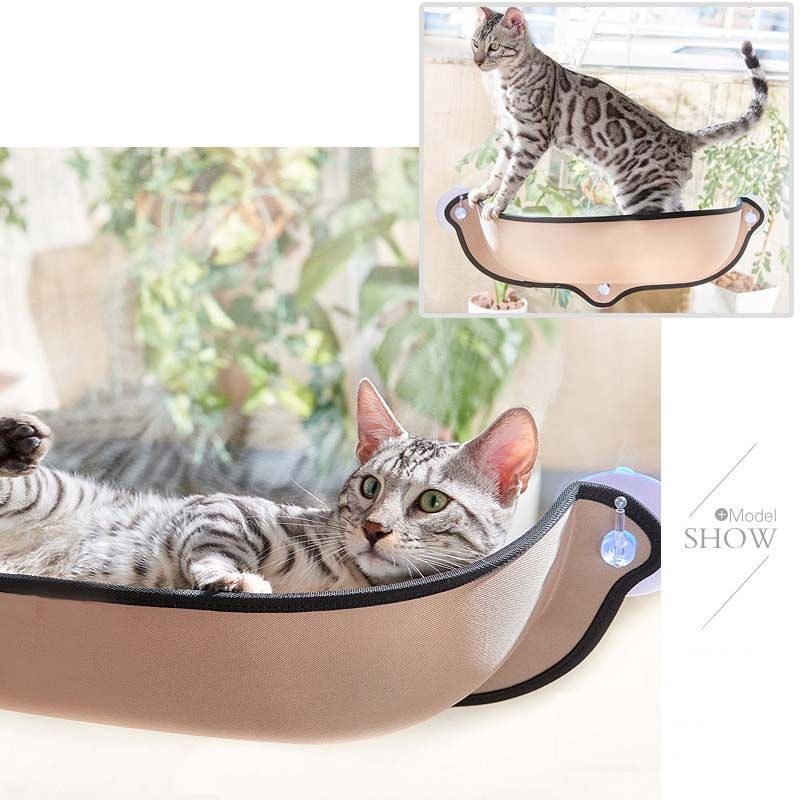 Cat Hammock Cat Window Bed Lounger Sofa Cushion Hanging Shelf Seat With Suction Cup For Ferret 
