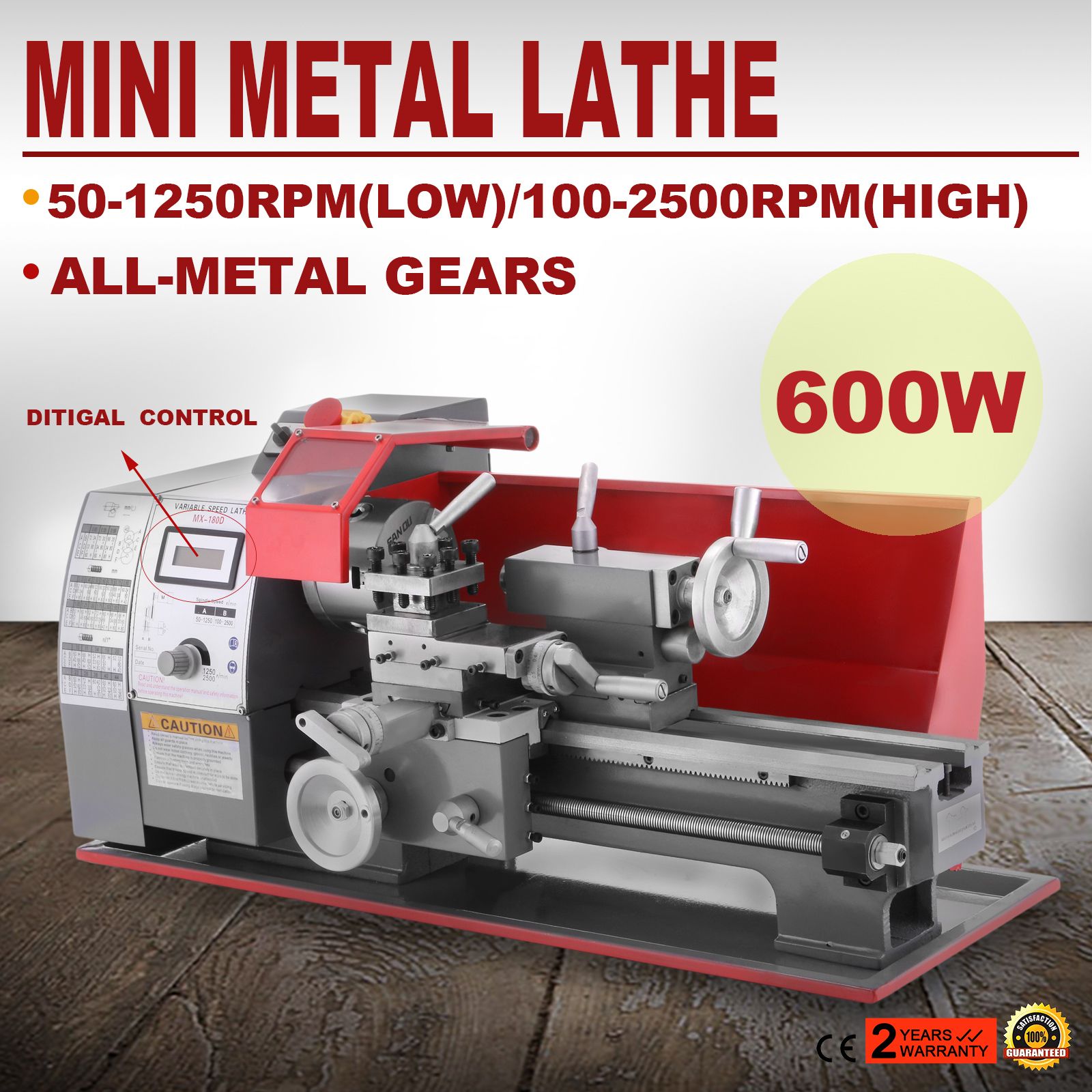 Hot Sale 65 Kg 600w Mini Metal Turning Lathe Machine Motorized