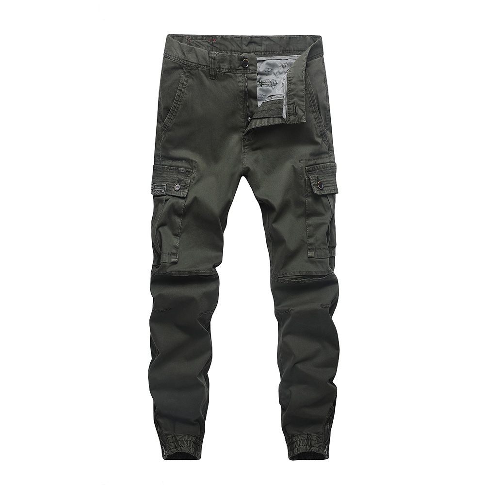 2021 Male Baggy Joggers Mens Long Pants Fashion Slim Fit Amy Green