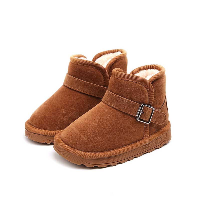Snow Boots Kids Winter Genuine Leather For Girls Boys Footwear Snow Boots Kids Winter Genuine Leather For Girls Boys Footwear Fur Buckle Shoes Children With Warm Botas 13 Little Boy Kid