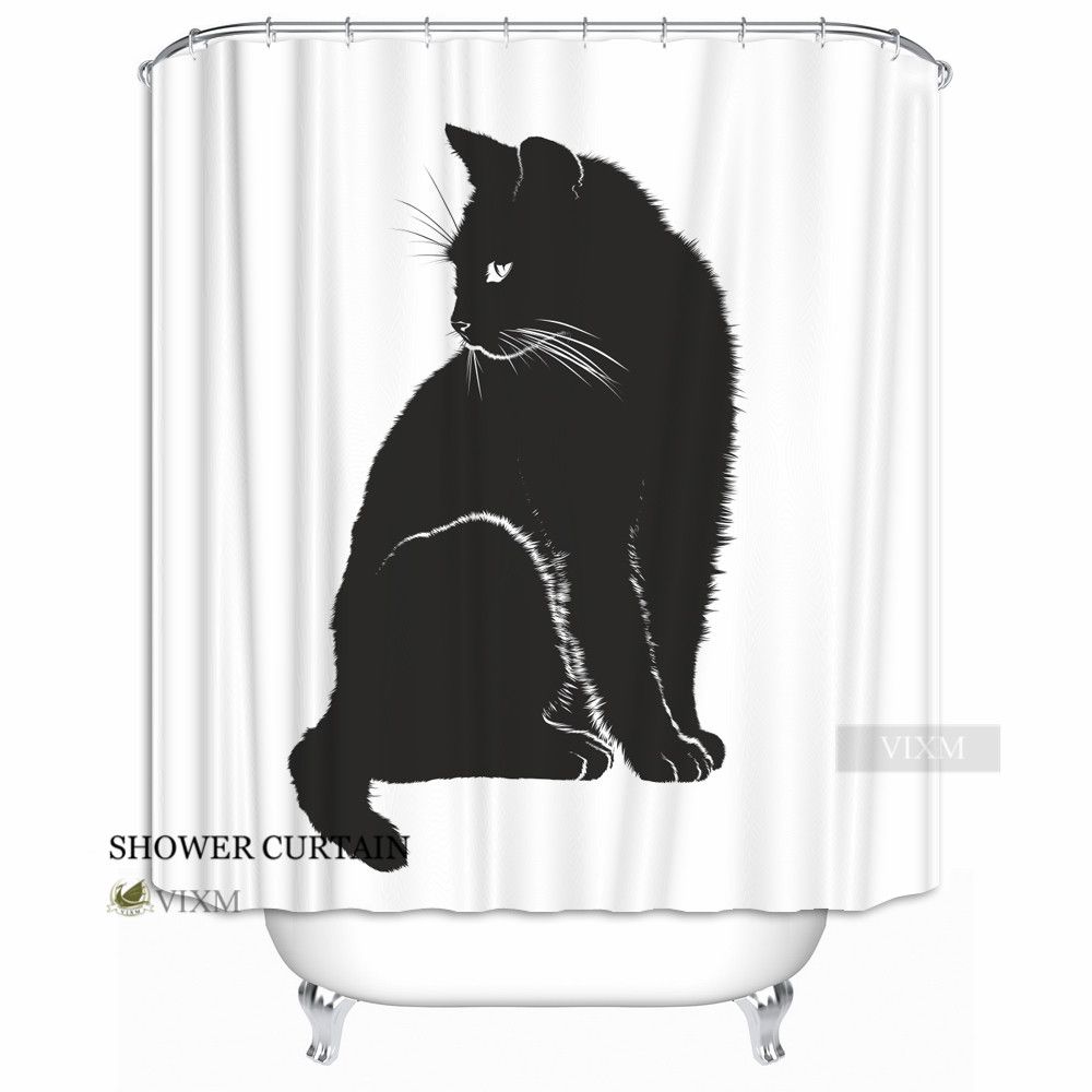 Nautical Black /& White Anchor Shower Curtain Bathroom Waterproof Fabric /& 12Hook