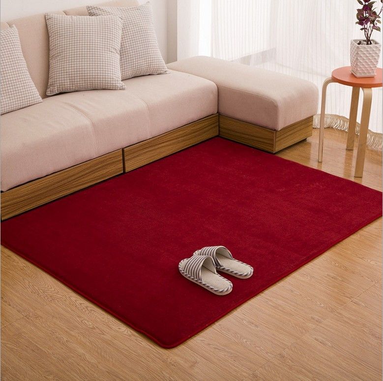 Sunnyrain Solid Color Short Plush Indoor Rugs And Carpets For Living Sunnyrain Solid Color Short Plush Indoor Rugs And Carpets For Living Room Skidproof Red Carpet Bedroom Stain Resistant Berber S Ing