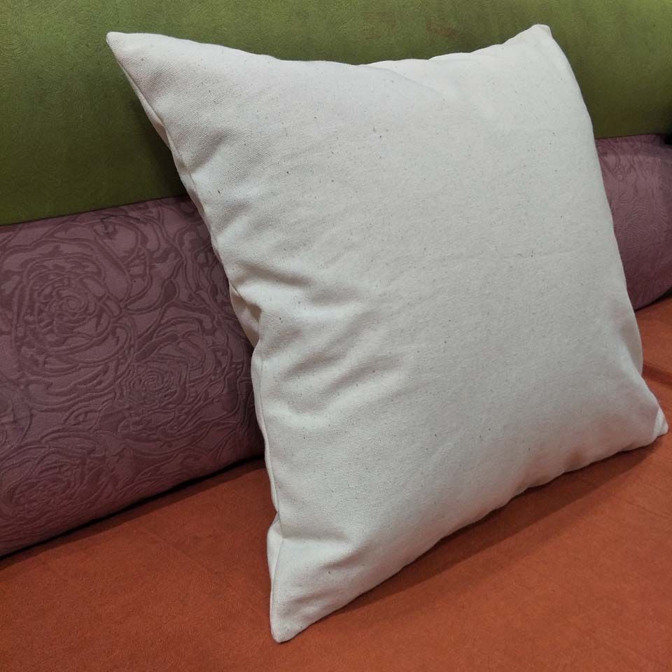 12oz Thick Natural Cotton Canvas Pillow Case Natural Light Ivory Blank