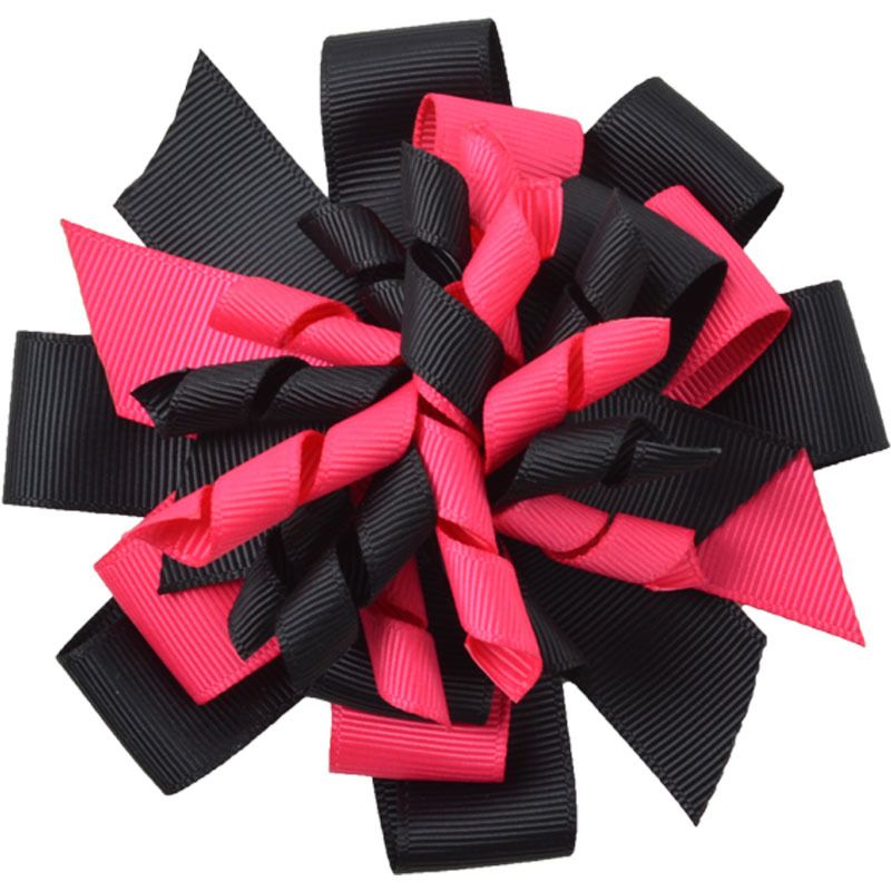Girl M2MG Hairbows Layered Korker Curly Ribbon Hair Bows Clips Boutique Kids Corker Hair Bands