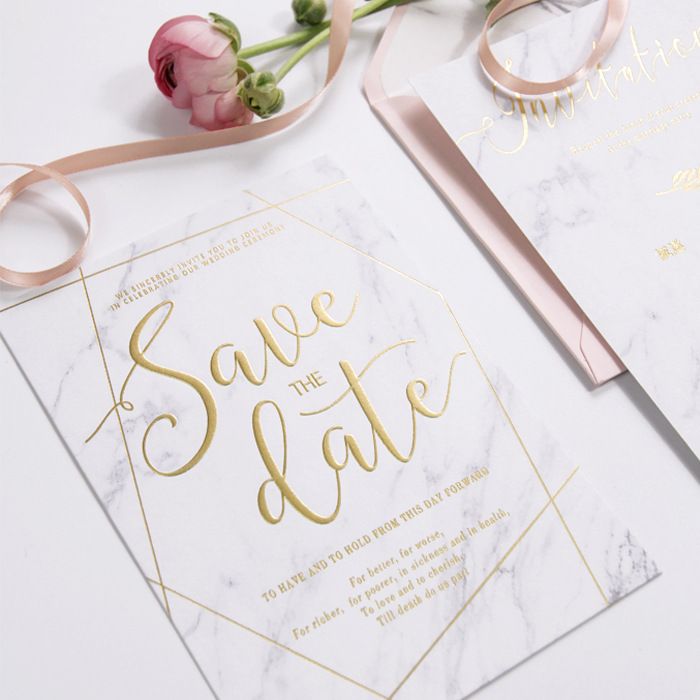 simple elegant gilding wedding invitations with white marbling wedding invitation card personalized forest wedding invitations bw i0203 simple invitation cards