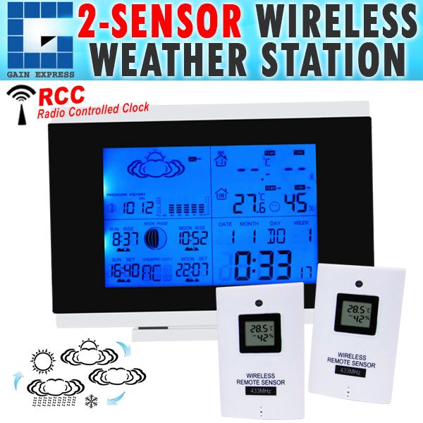 Aok 5018b 2s Indoor Outdoor Wireless Weather Station Temperature Aok 5018b 2s Indoor Outdoor Wireless Weather Station Temperature Humidity Remote Sensor Date Radio Controlled Clock Rcc Dst W 2 Sensors Thermometer With
