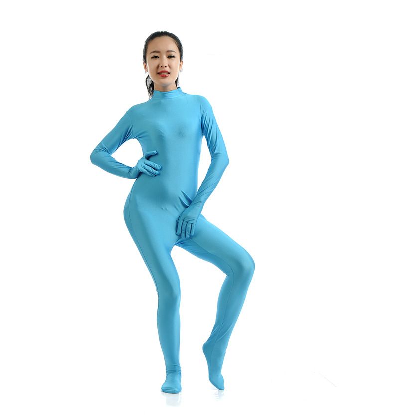 2019 Swh015 Sky Blue Spandex Full Body Skin Tight Jumpsuit Zentai