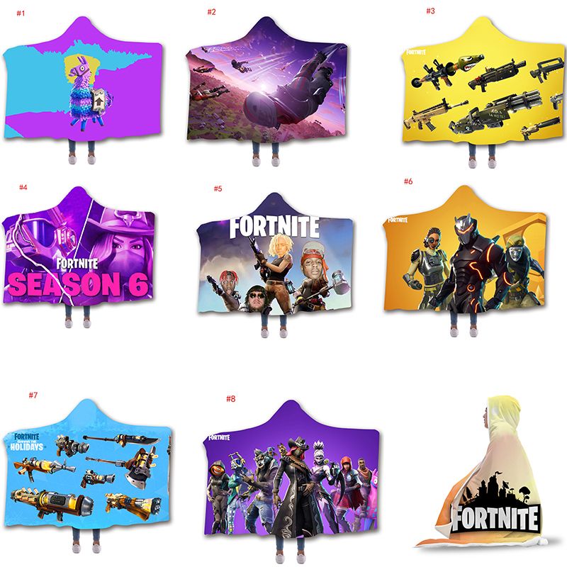 52 styles fortnite cloak blanket 3d fortnite battle royale printed sherpa hooded blanket winter warm plush cloaks cape dhl fortnite blanket throw blankets - fortnite sherpa blanket
