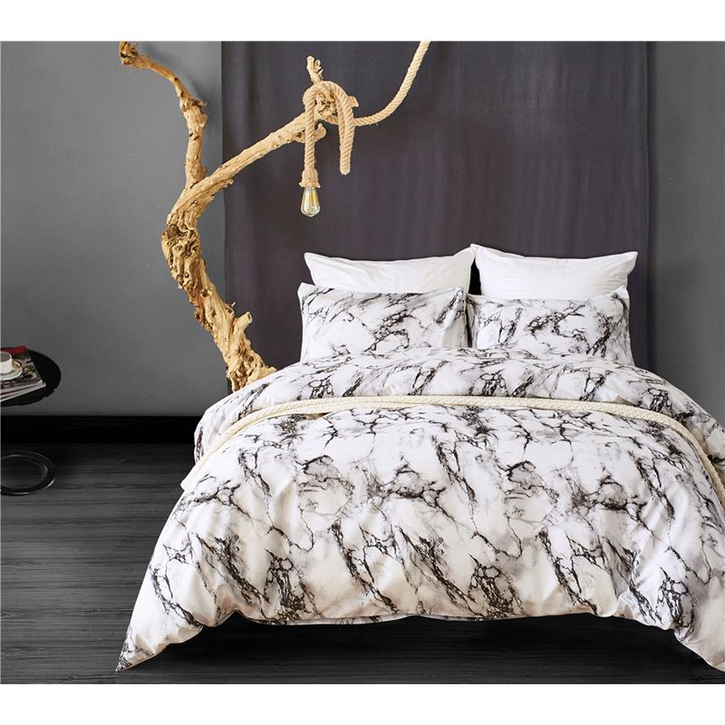 Marble Print Duvet Cover Sets Us Twin Queen King Size Polyester Bedding Set For Single Double Bed 2 3pcs Lot No Sheet Xf493 5