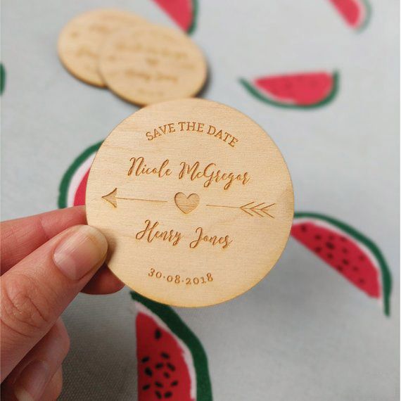 Rustic Wooden Save The Date Magnets Custom Wood Save The Dates