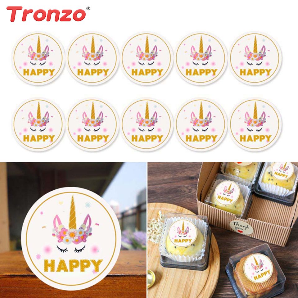 Tronzo Unicorn Candy Box Sticker Birthday Party Decorations Kids Happy