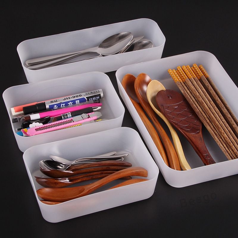 2021 Plastic Drawer Storage Box Cosmetic Cutlery Storage Boxes Desktop