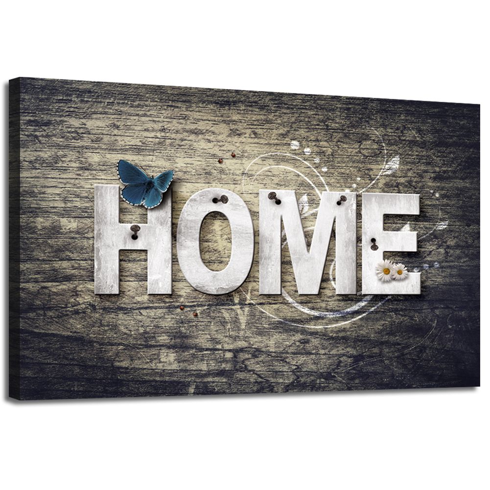 1 Panels Wall Art Painting Gray Home Word Vintage Wood Background Framed Picture Erfly Canvas Prints Modern Decor For Living Room