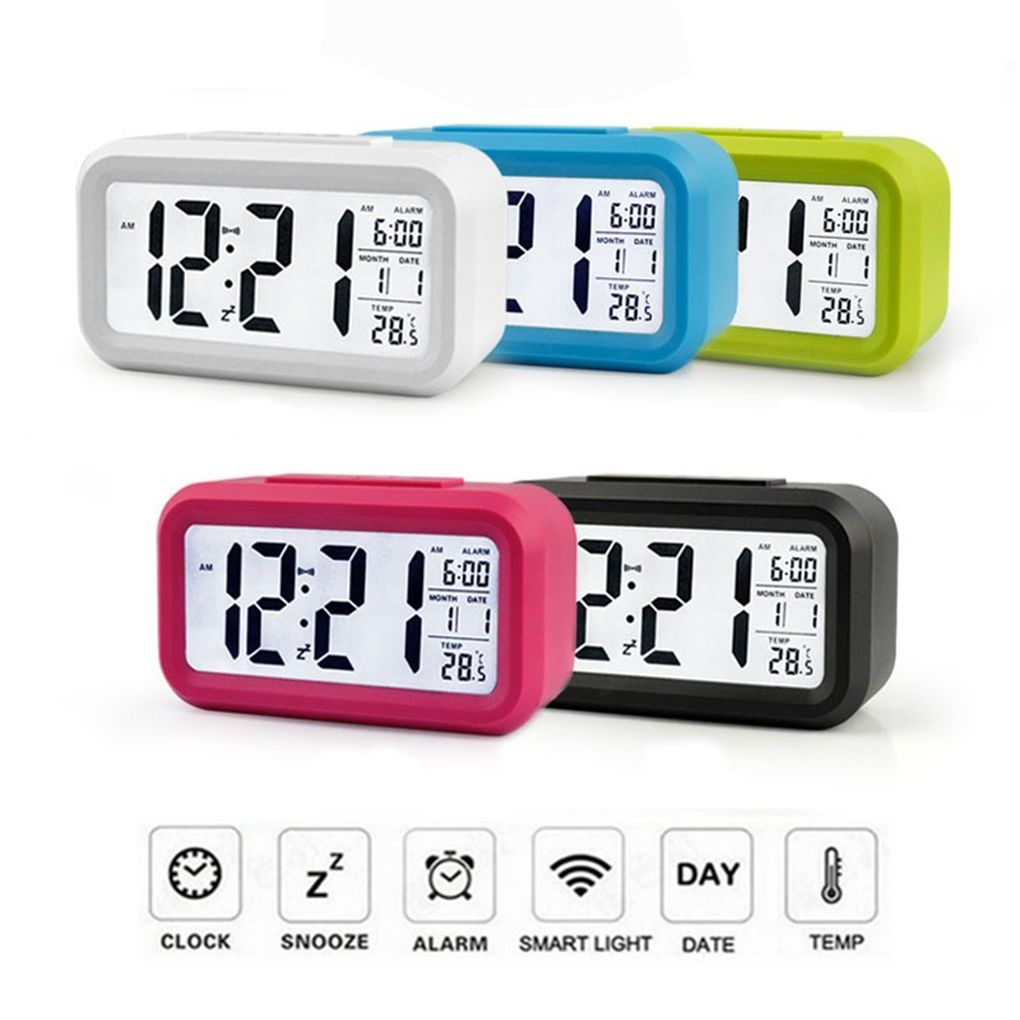 Electronic Led Alarm Digital Big Screen Clock Electric Desktop Data Time Calendar Desk Watch Table Clocks