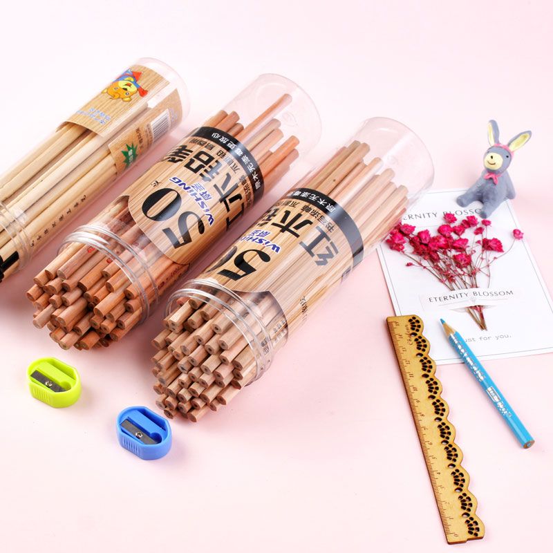 50pcslot Fashion Design Wooden Hb Standard Pencil Art Drawing Sketch Writing Pencils Hexagonal Rod Pencil School Stationery