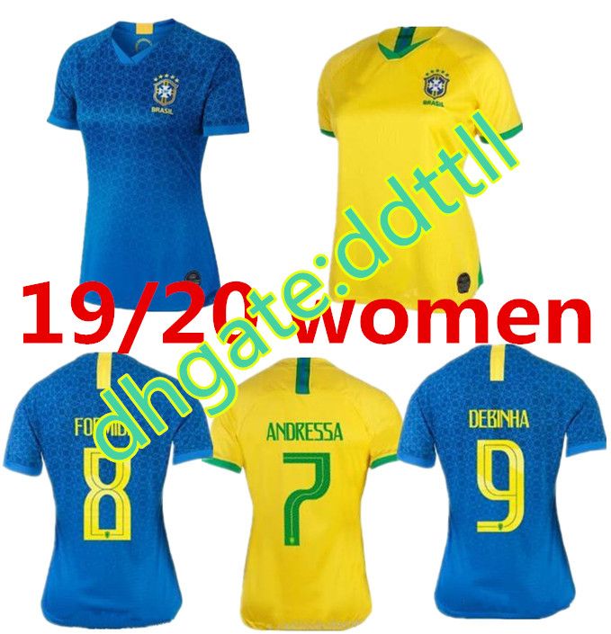 2020 2019 Brazil Women Soccer Jerseys Home Brasil MARTA ADRIANA DEBINHA