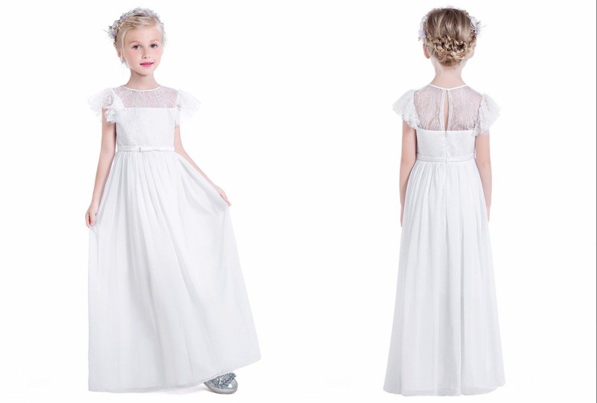 Elegant Beach Boho Flower Girls Dresses For Weddings 2019 Jewel