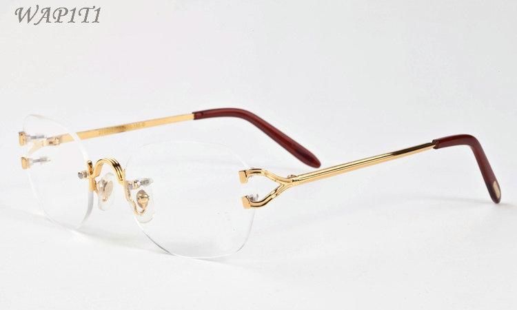 mens designer rimless eyeglasses