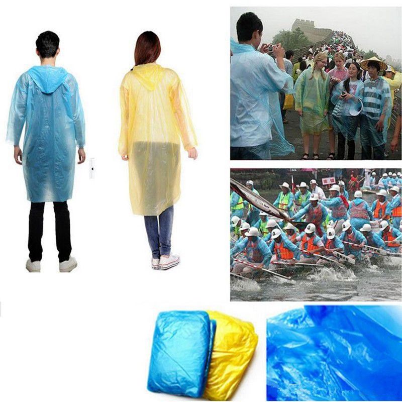 2020 Disposable Raincoat Adult One Time Emergency Waterproof Hood
