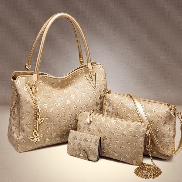 2020 Womens 4 Bag Set Ladies Handbag Brand Designer Women Bag Letters Printed Top Handle Bags ...