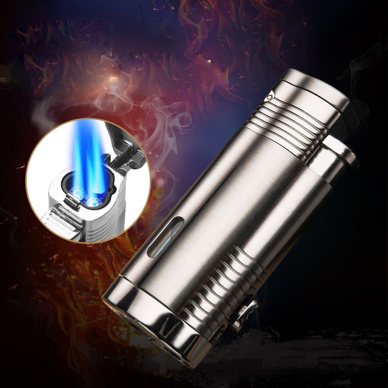 2020 Honest 3 Jet Flame Cigar Butane Gas Lighters Refillable Metal