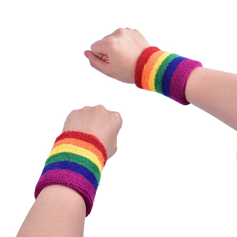 2021 Wristband Rainbow Color Cotton Wristbands Sport Sweatband Hand