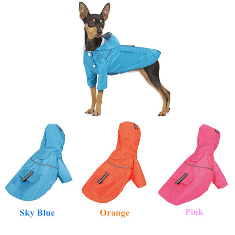 2021 Hooded Pet Dog Raincoats Double Deck Puppy Rainwear Button Pocket