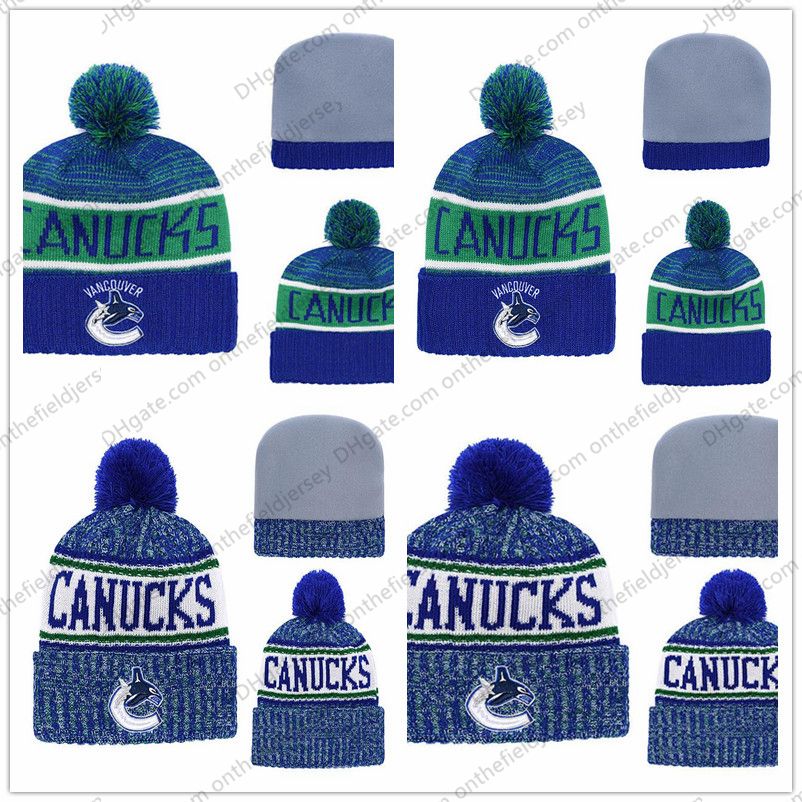 Men's Vancouver Canucks Ice Hockey Knit Beanie Embroidery Adjustable