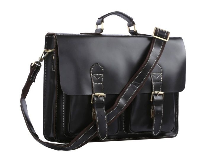 J.M.D Cow Leather Expandable Briefcase Business Handbag Satchel Bag For Men