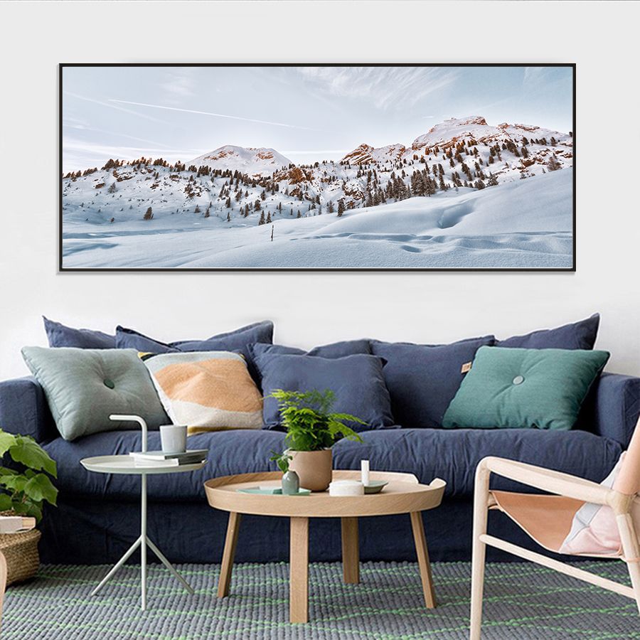Snow Mountain Wall Art Canvas Painting Modern Abstract Black And White Prints Posters Home Living Room Decorative Pictures