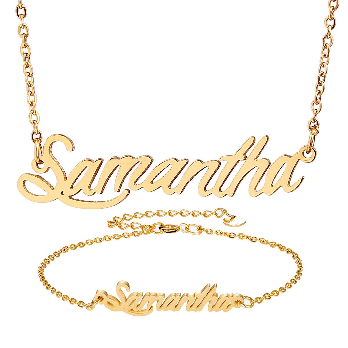 2021 Personalized Gold Name Necklace Samantha Script Necklace For Women