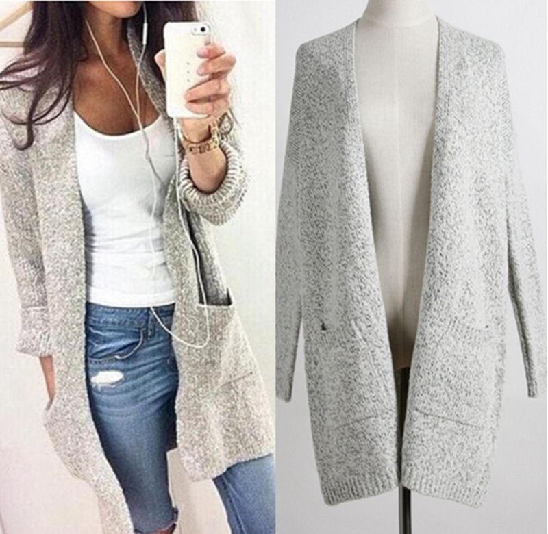 Pull En La Cardigan Mélangée Vrac Long S Gary Large Manteau Solide Laine Plus Lady Taille 3xl Femmes PZukiTOX