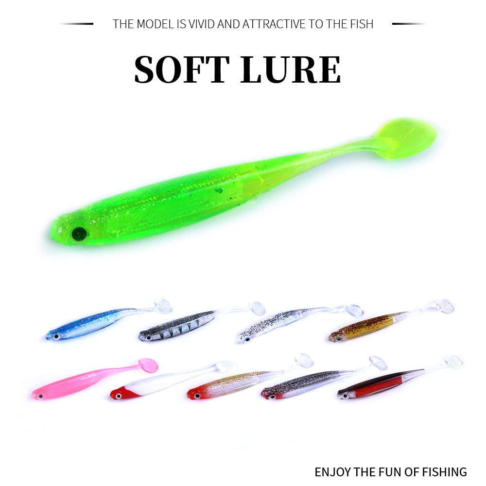 10Pcs Pencil Fishing Lures Fishing Tackle 8# Hooks Bass Baits 10 Colors