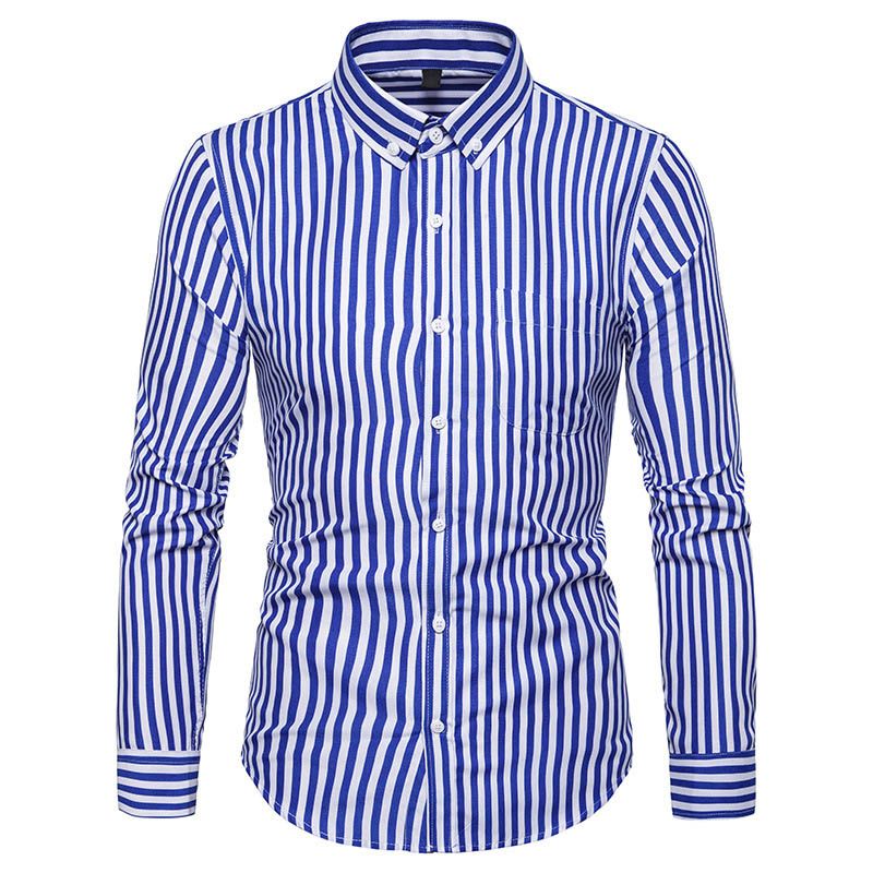 Newly Men Striped Shirts Long Sleeves Slim Fit Thin Casual Tops For Spring From Numero