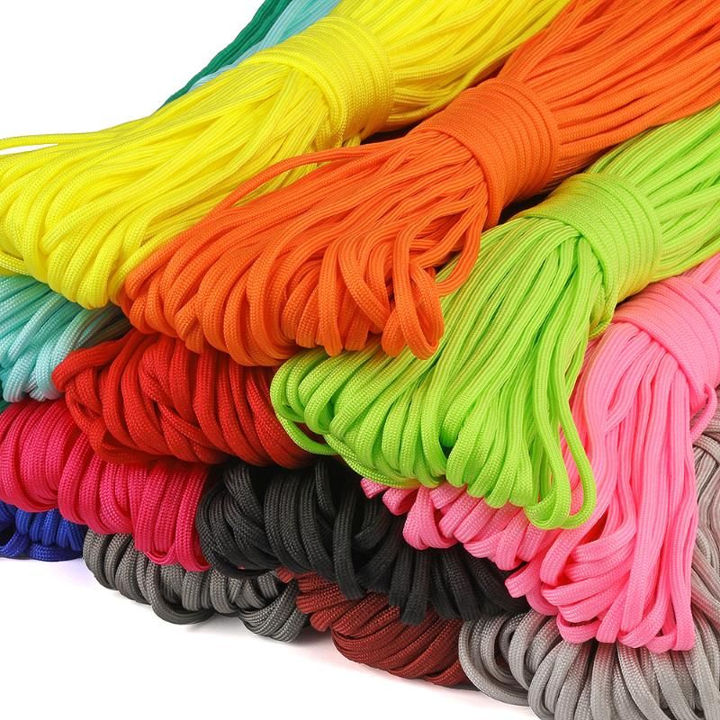 2020 100ft Colorfull 550 Paracord 5mm Parachute Cords Lanyard Tent Rope ...