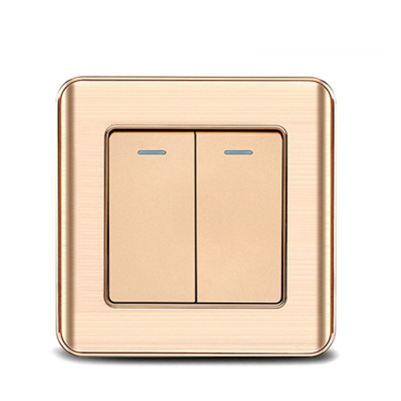 2020 Uk Standard 2 Gang 1 Way 2 Way Wall Switch And Gold Color 10a Lampe Switch From Weiwoone
