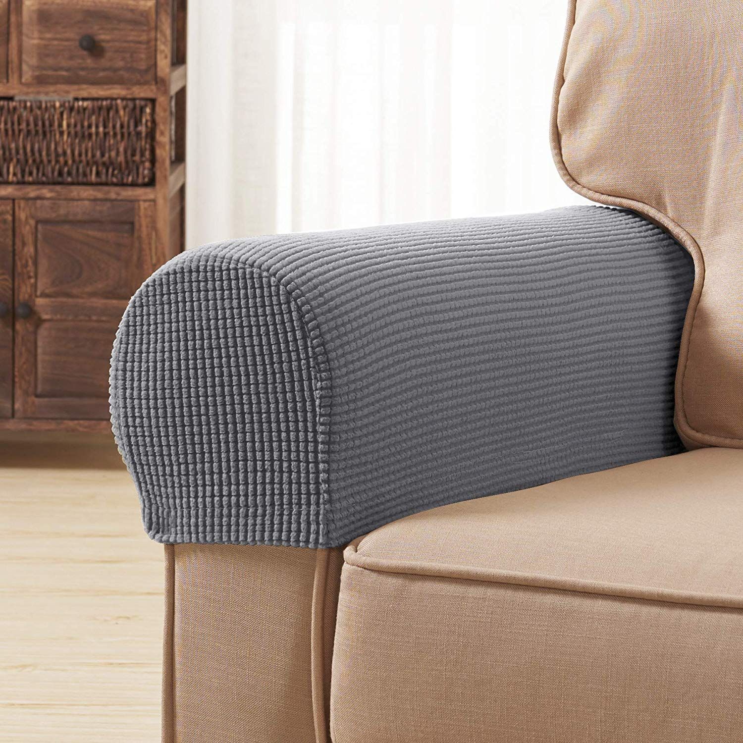 Subrtex Spandex Stretch Fabric Armrest Covers Anti Slip Furniture Subrtex Spandex Stretch Fabric Armrest Covers Anti Slip Furniture Protector Armchair Slipcovers For Recliner Sofa Set Of 2 Parsons Chair