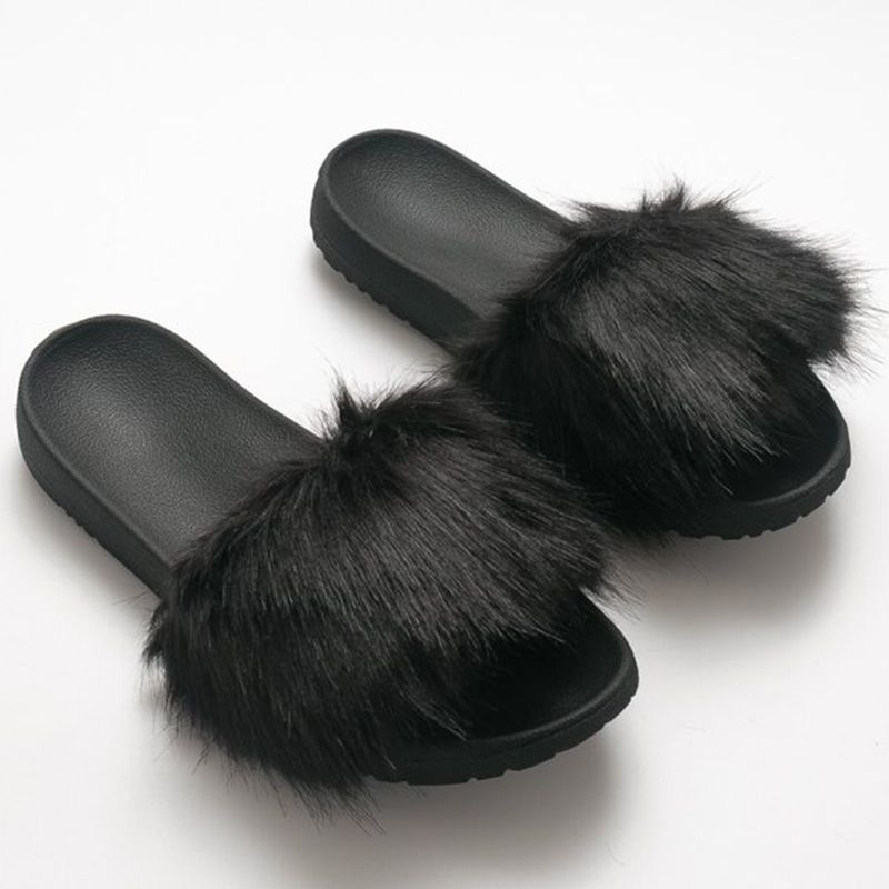 usa luxury brand pink women s fur slides real fur fluffy autumn