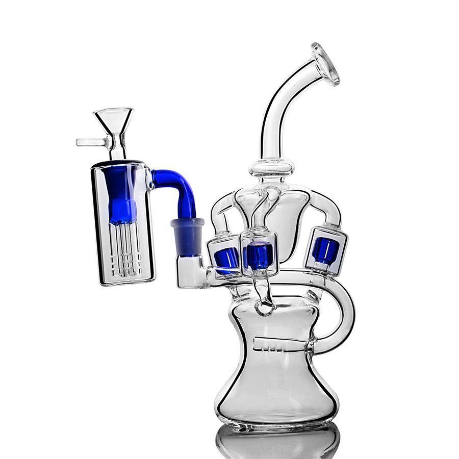 2019 Recycler Glass Bong Oil Rigs Dab Rig Bongs Water Pipe Smoking