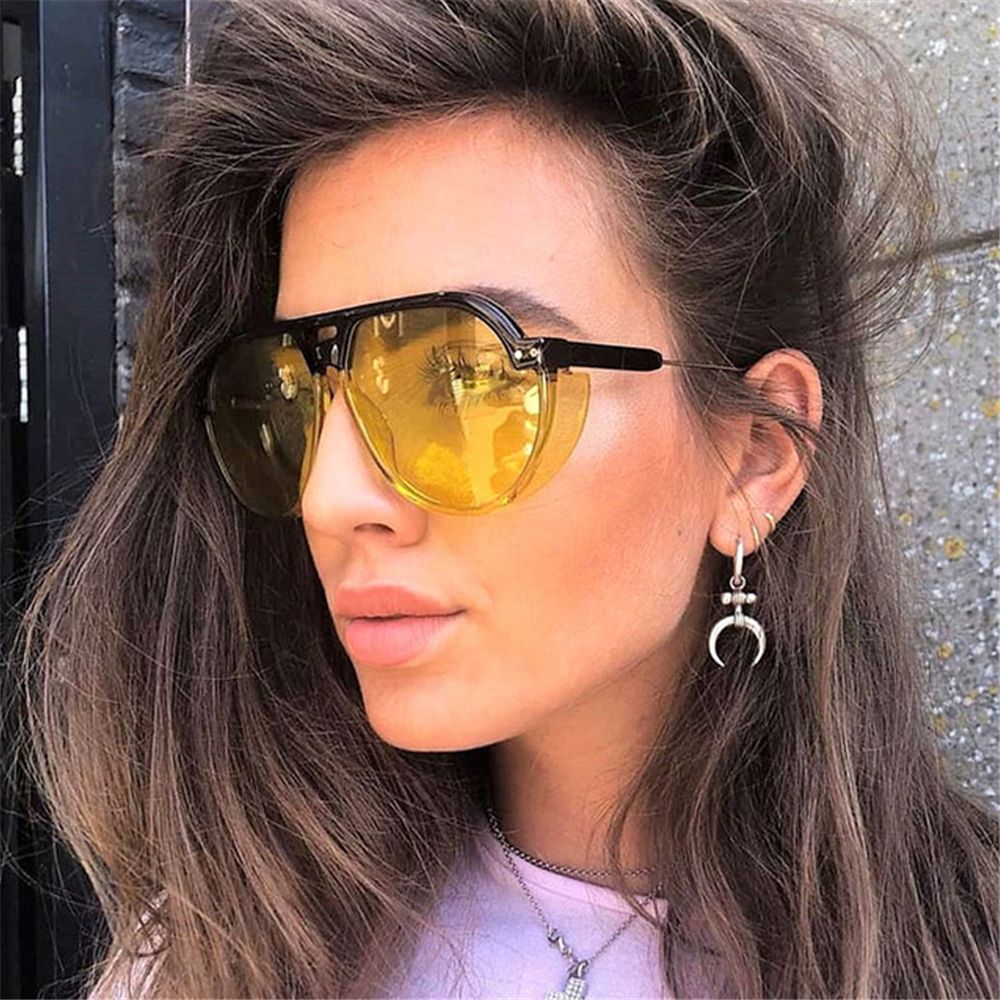 Vivibee Tendance Aviation Nuances Lunettes Femmes Femme Vintage Élégant 2019 De Steampunk Hommes Gothique Jaune Soleil FT1JlcK
