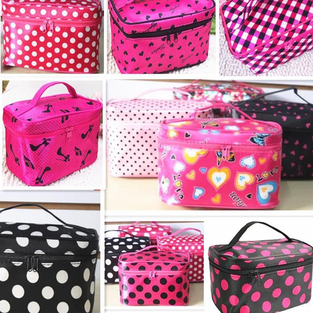 2020 Fashion Double Zip Makeup Cosmetic Organizer Holder Bag Handbag