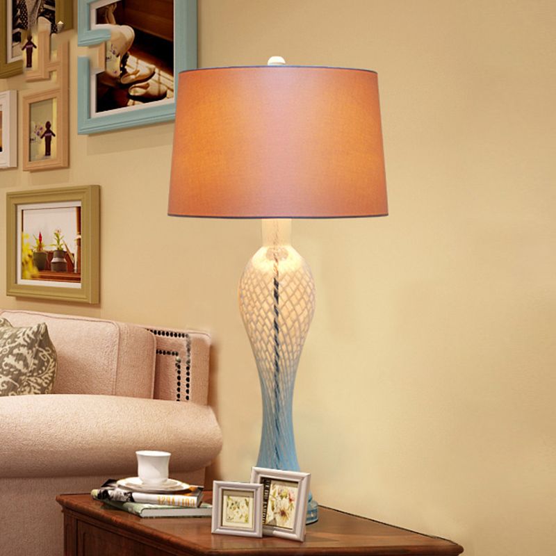 Modern K9 Crystal Bedroom Table Lamp Blue Curve Glass Living Room Decoration Abajur For Lamparas De Mesa