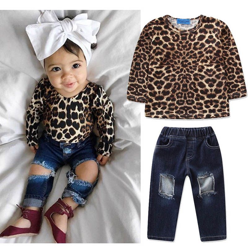 2019 Baby Girl Designer Clothes Toddler Clothes Girls Outfits Leopard ...