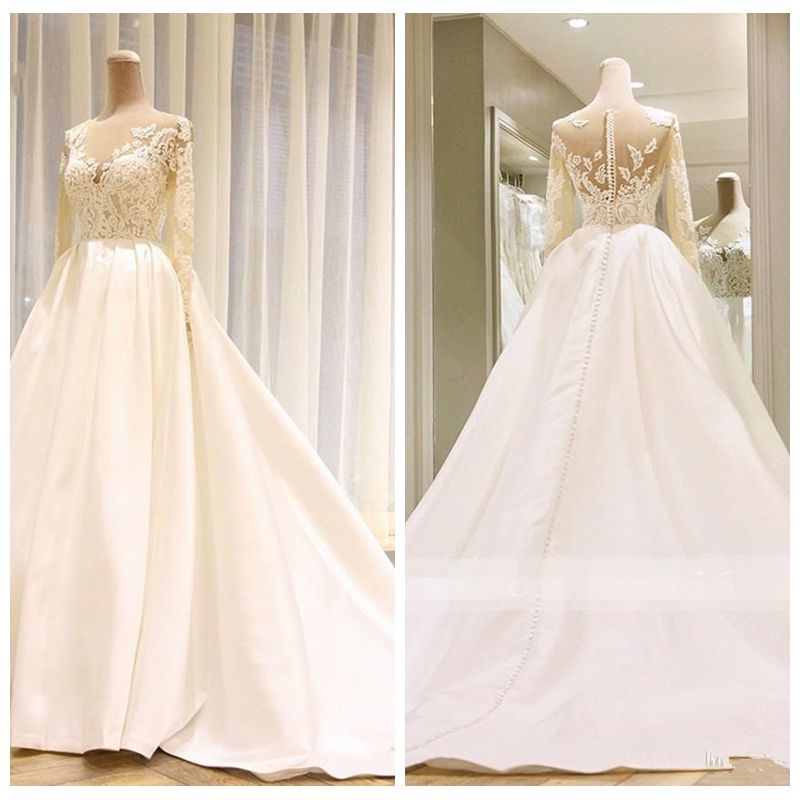 Elegant Wedding Dress Sweep Train Ball Gown Wedding Dresses Long