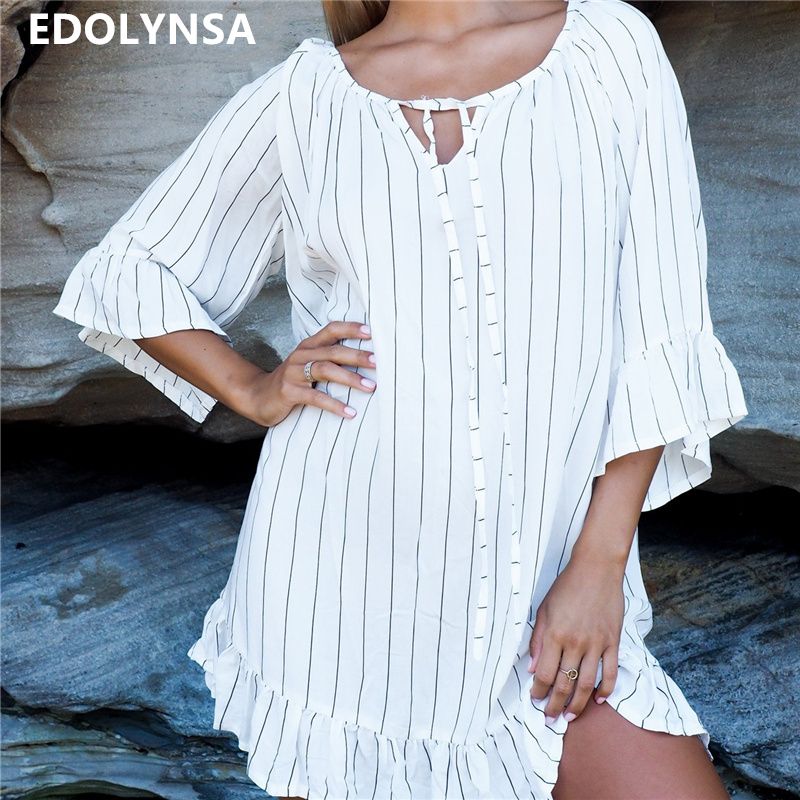 striped swimsuit cover up