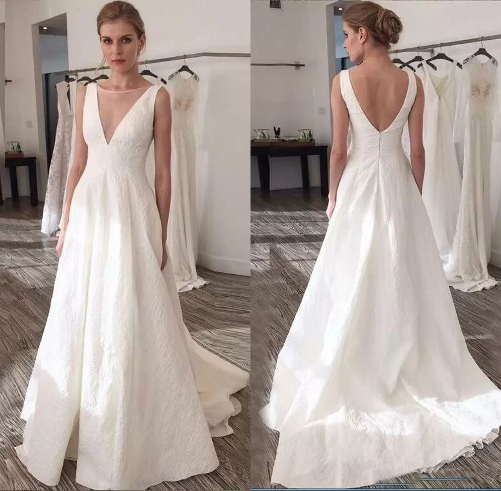 Discount Ivory Summer Beach Wedding Dresses 2019 Vintage 1950 S